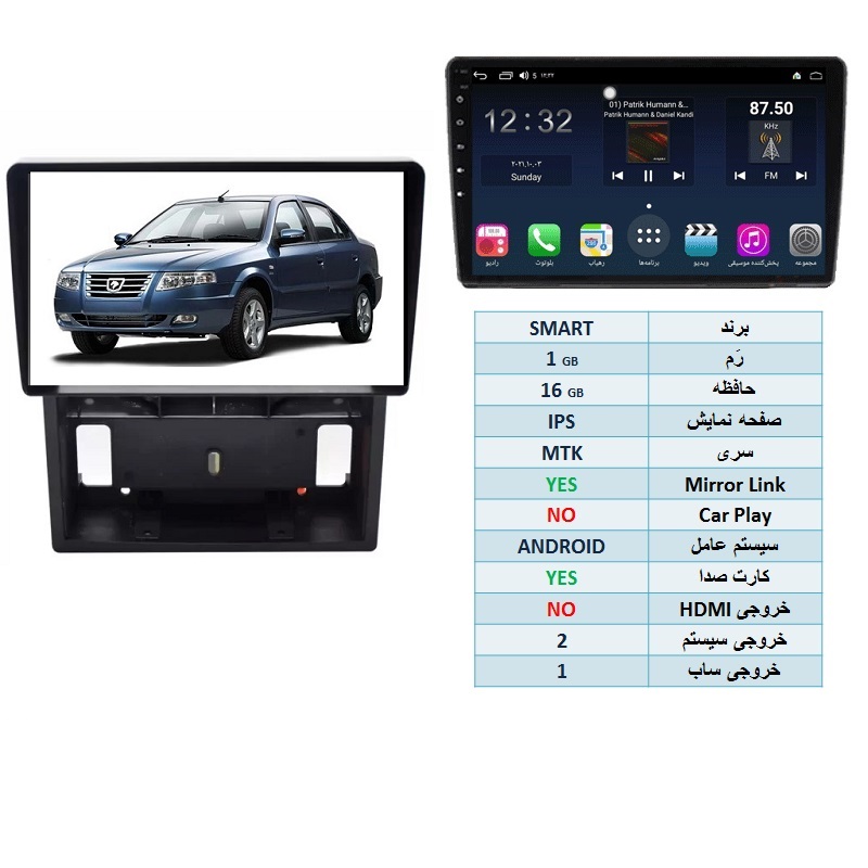 alt=مانیتور اندروید سورن و سورن پلاس مدل SMART رم 1GB حافظه 16GB